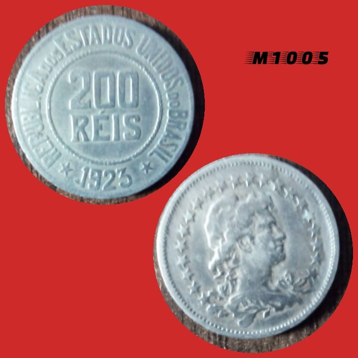 Moeda 200 Réis - CuproNíquel - 8g - 25mm - 1923 - M1005
