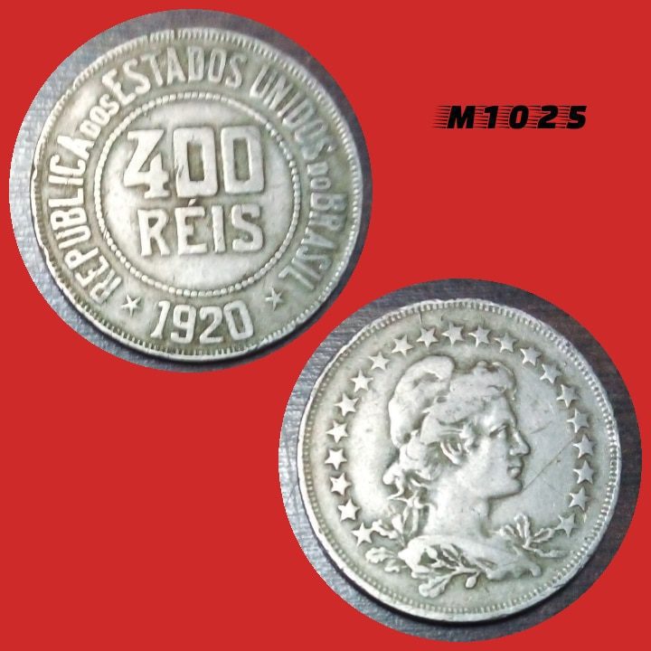 Moeda 400 Réis - CuproNíquel - 12g - 30mm - 1920 - M1025