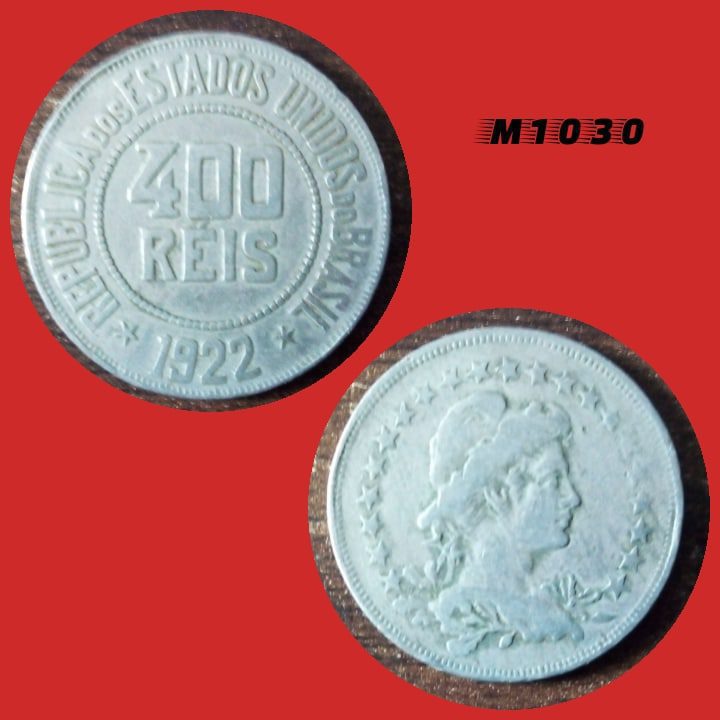 Moeda 400 Réis - CuproNíquel - 12g - 30mm - 1922 - M1030