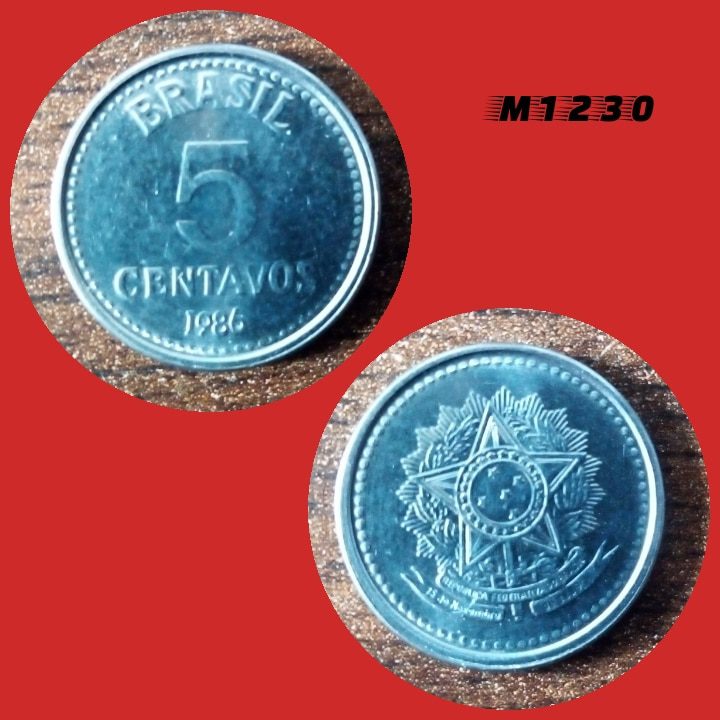 Moeda 5 centavos - Aço Inox - 1,8g - 16mm - 1986 - M1230