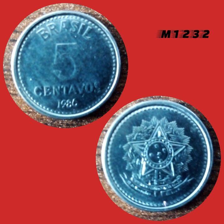 Moeda 5 centavos - Aço Inox - 1,8g - 16mm - 1986 - M1232
