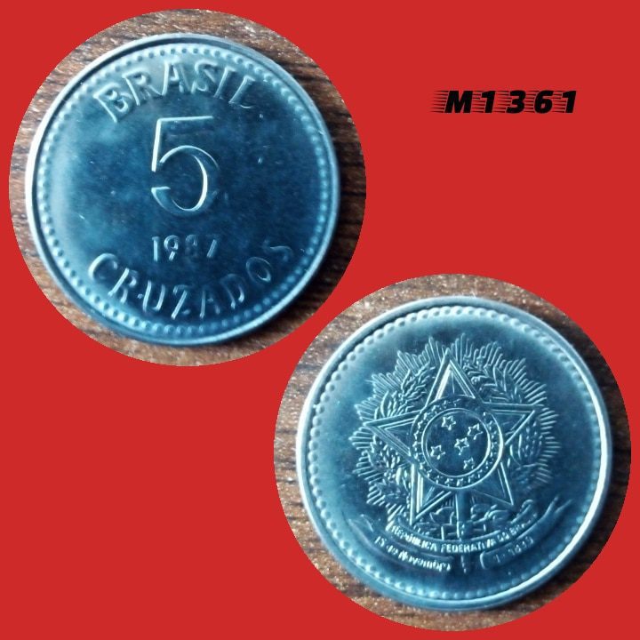 Moeda 5 Cruzados - Aço Inox - 5,2g - 25mm - 1987 - M1361