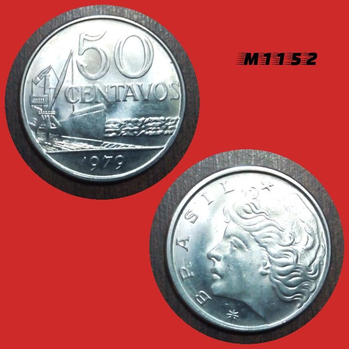 Moeda 50 centavos - Aço Inox - 6,6g - 27mm - 1979 - M1152