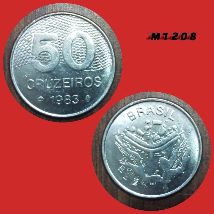 Moeda 50 cruzeiros - Aço Inox - 7,3g - 28mm - 1983 - M1208