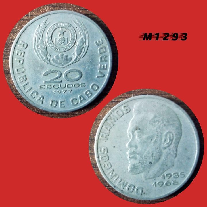 Moeda Cabo Verde - 20 escudos - 12,2g - 31mm - 1977 - M1293