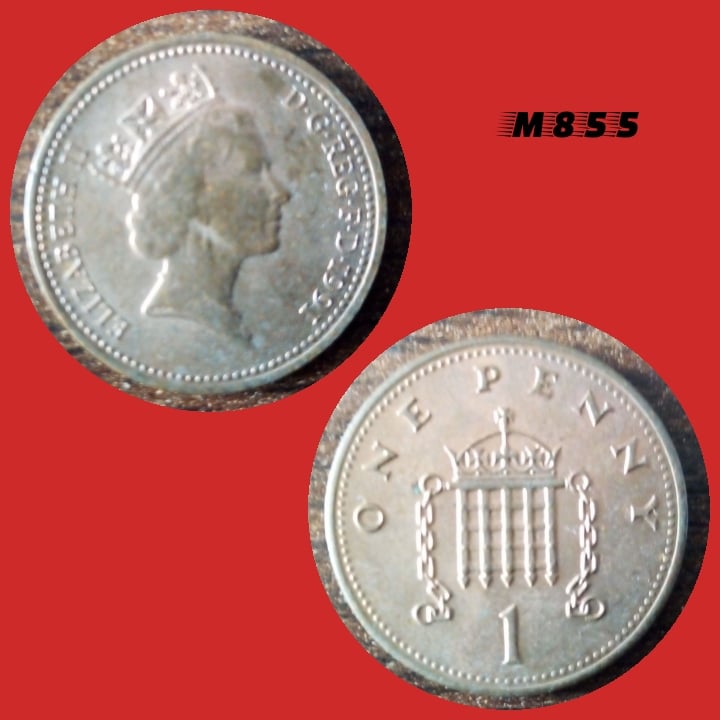 Moeda Reino Unido - 1 new penny - Bronze - 3,56g - 20,32mm - 1991 - M855