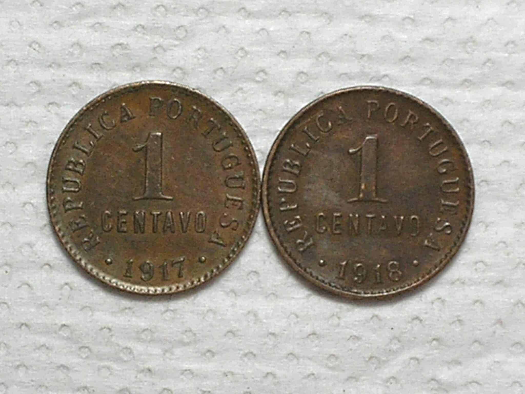 Portugal) 1 Centavo - 1917 / 1918 / Soberbas / Bz / box50.1