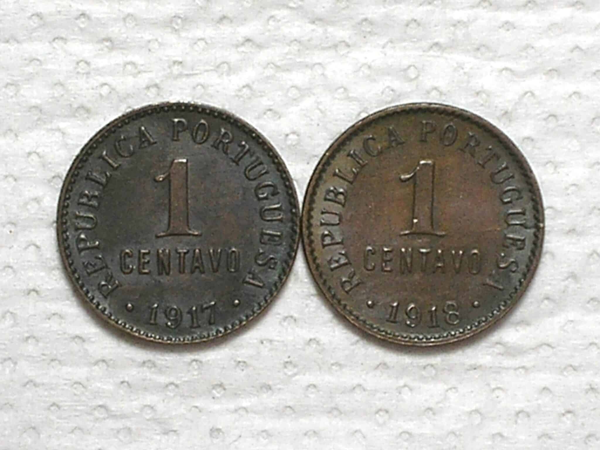 Portugal) 1 Centavo - 1917 / 1918 / Soberbas / Bz / box50.2