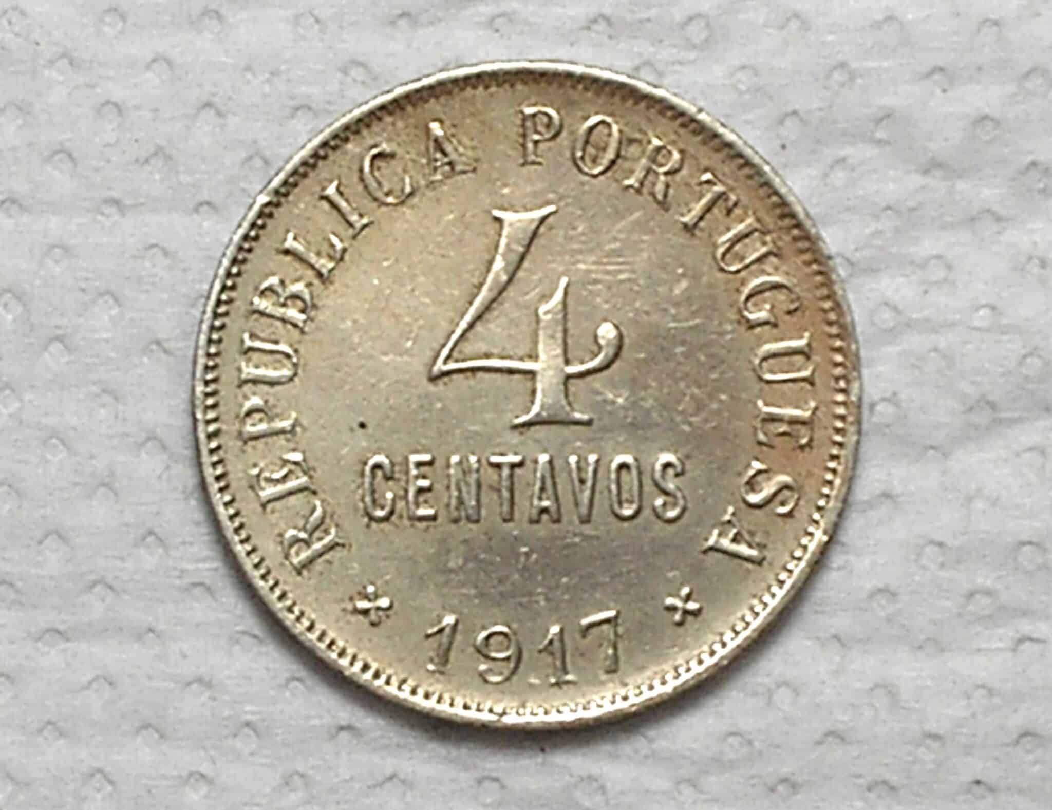 Portugal) 4 Centavos - 1917 / Soberba / Co/Ni / box50.1