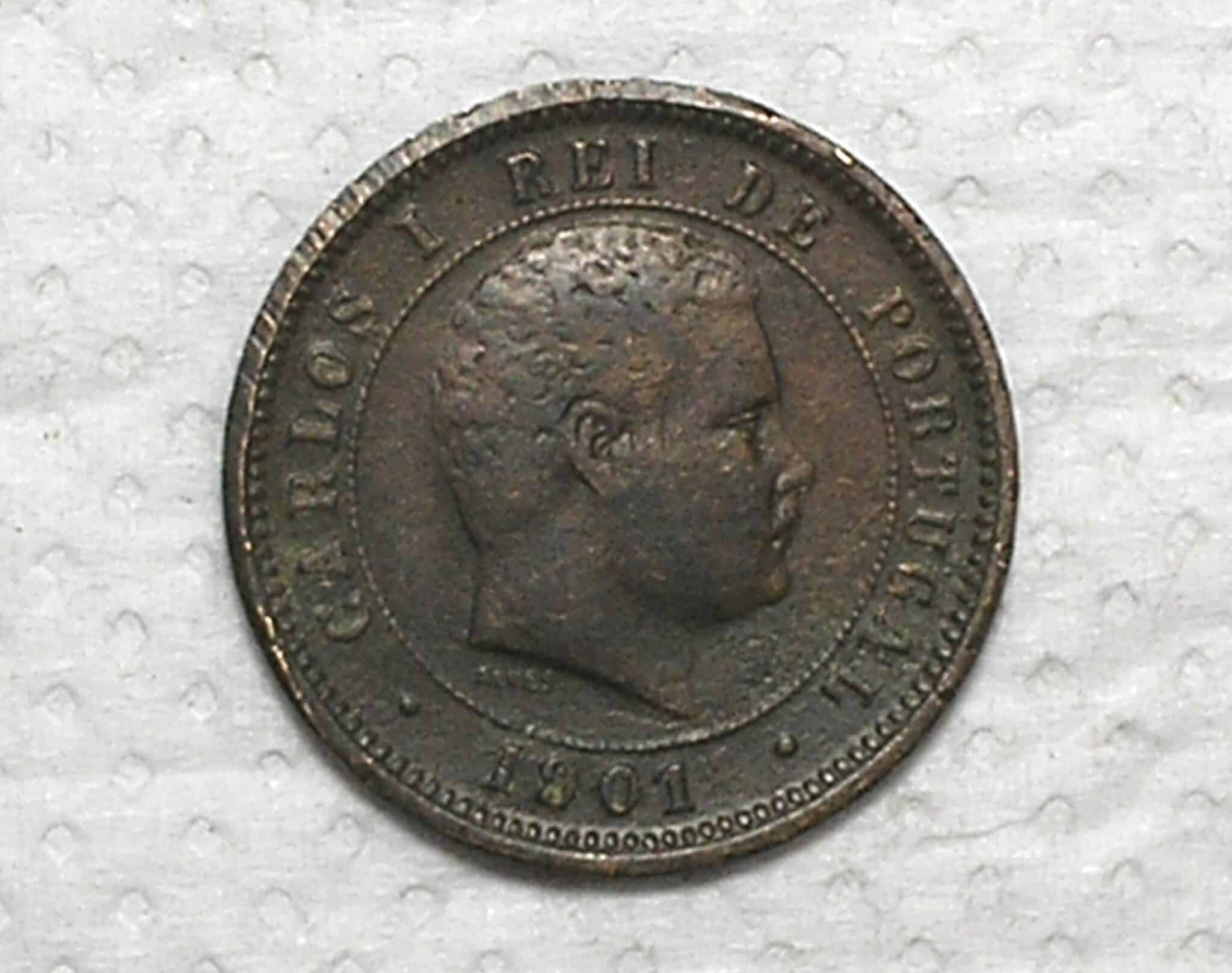 Portugal) 5 Réis - 1901 / Escassa / Bronze / box50