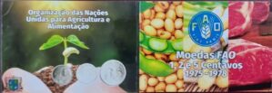 Moedas do mundo Encarte com moedas Fao 1975 MBC SKU 412