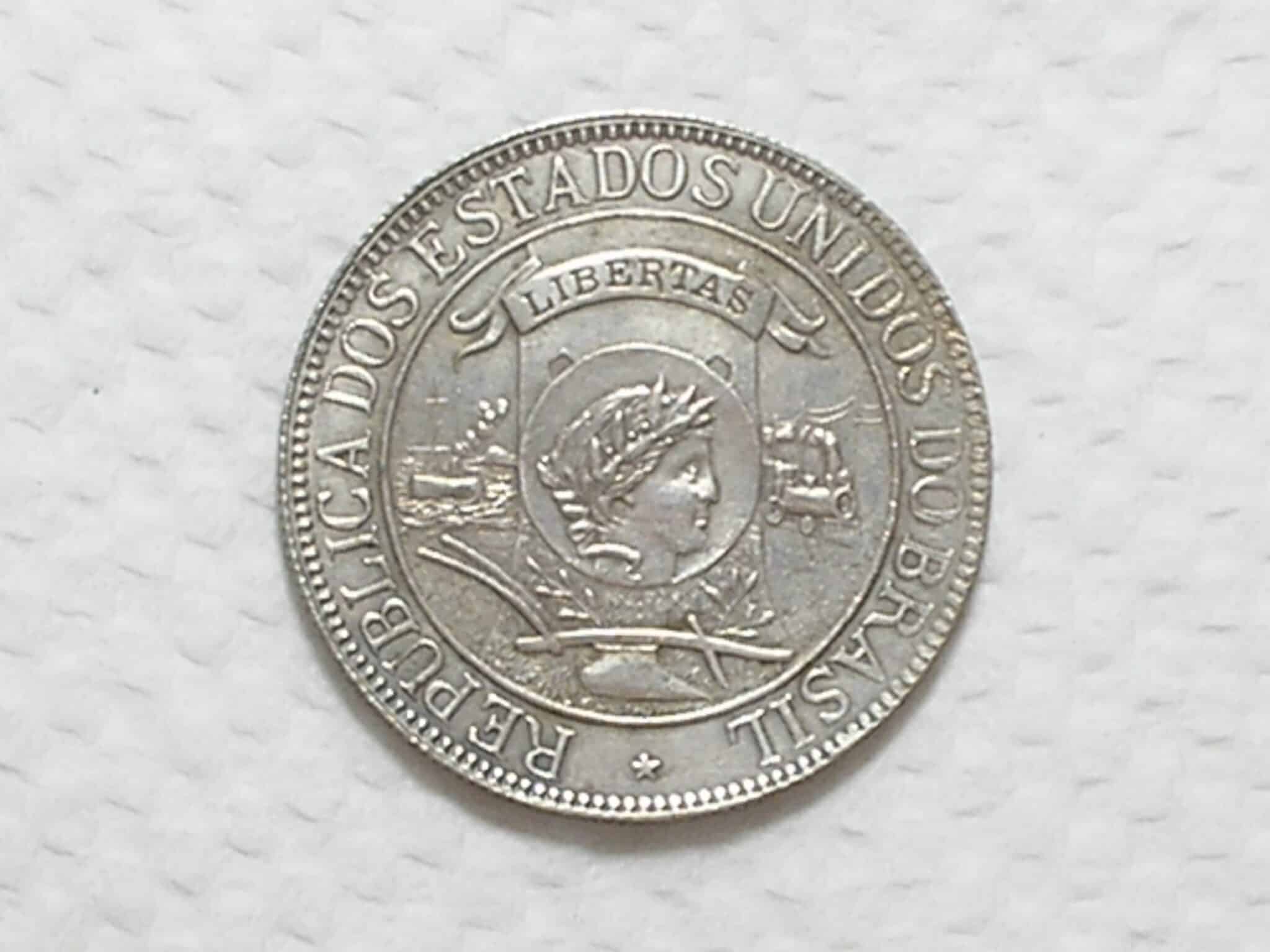 | Casa do Colecionador 1000 Reis 1900 Da Serie Do 4o Centenario Do Descobrimento Do Brasil Prata 917 Flor De Cunho