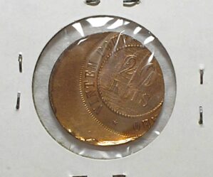 20 Réis - Sem data / Cunho Bastante deslocado - Boné / Bronze / Exemplar legítimo - Flor de Cunho /Raro