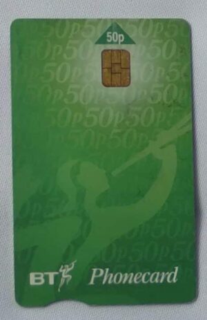 244T Cartão telefone Inglaterra BT 2002. Verde 50p símbolo.