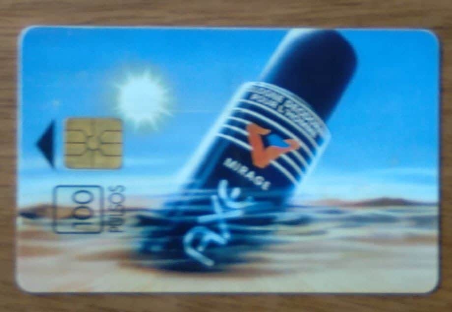 344t cartão telefone Argentina Telecom 1995. Cologne Axe Mirage.