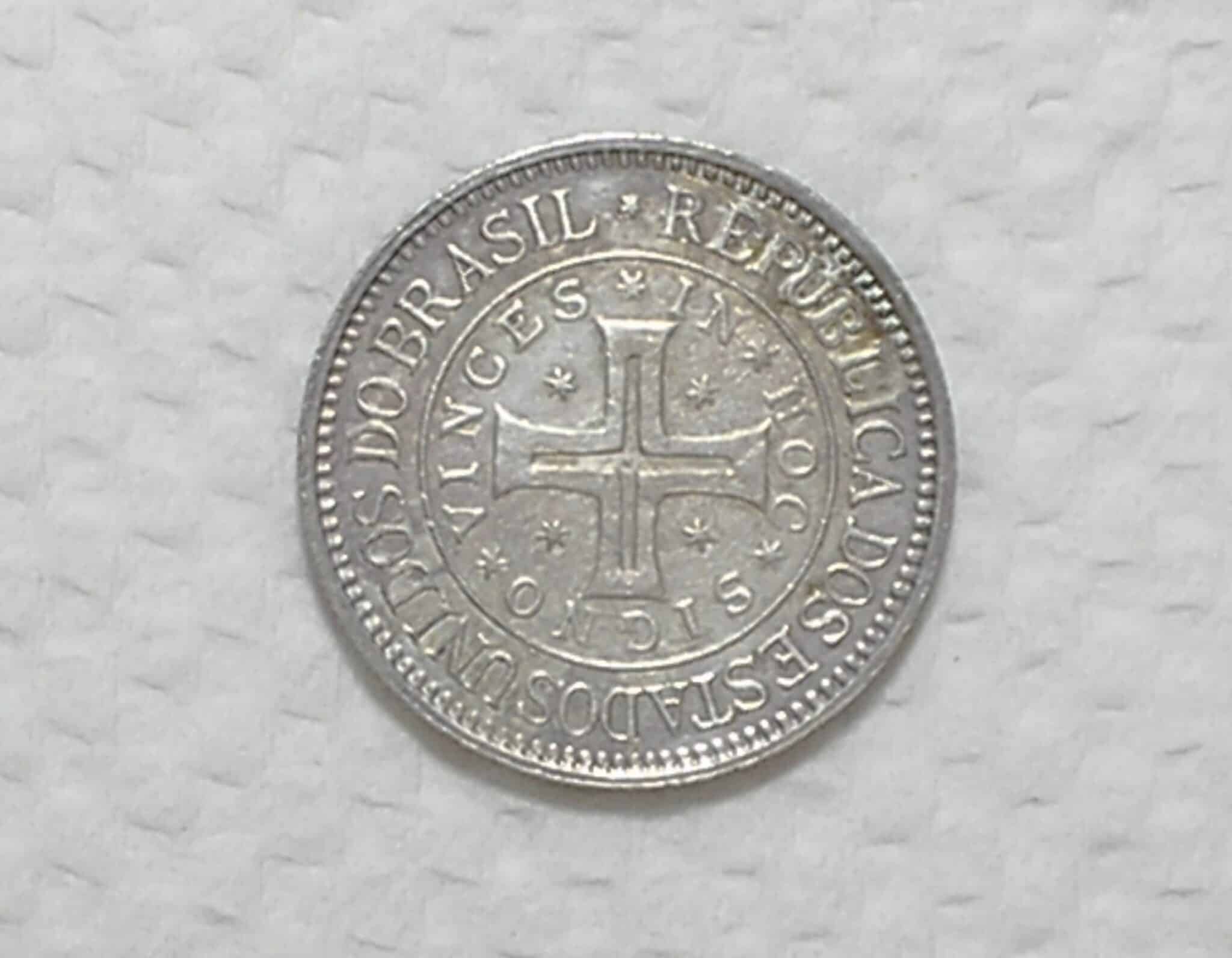 400 Reis 1900 Da Serie Do 4o Centenario Do Descobrimento Do Brasil Prata 917 Flor De Cunho