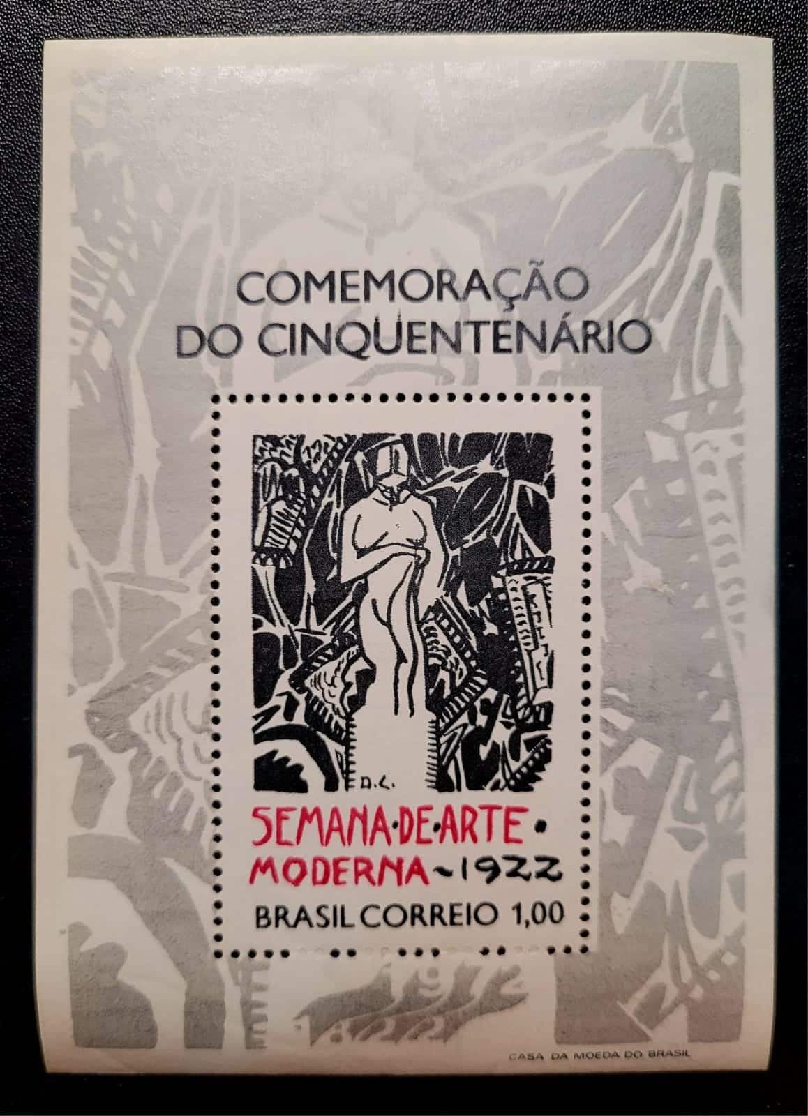 Bloco Comemorativo RHM B031 Novo Cinquentenario da Semana da Arte Moderna de 1922 1 Casa do Colecionador