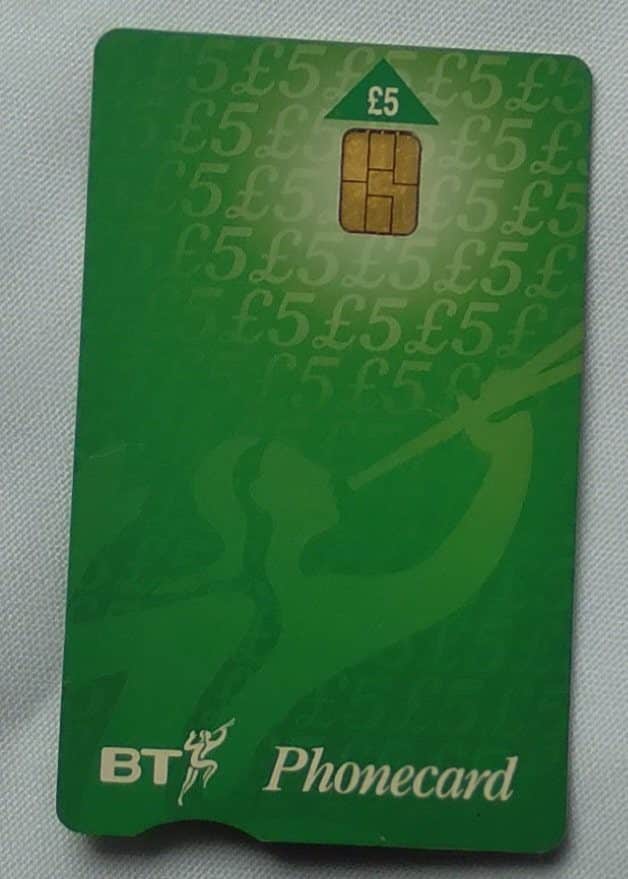 Cartão telefone Inglaterra BT Chip 2002. Verde £5 símbolo.