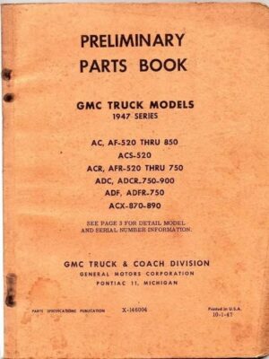 Manual Catalogo Peças Caminhão Gmc - 1947