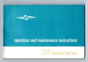 Manual Do Proprietario Onibus Fap Sanos 315 Iugoslavia - 1984