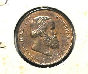 S/Flor) 10 Réis - 1869 / Petrus II / Bronze / box52