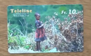 24M Cartão telefone Pré pago Teleline 1999. Menina africana na mata.