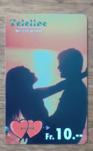 24M Cartão telefone Pré pago Teleline 2001. Casal namorados amor.