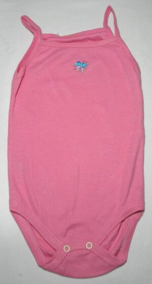 Body na cor Rosa em malha com detalhes em bordado floral, veste menina de 3 a 6 meses