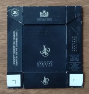 Box vazio cigarros JBS John Player Special king size. Souza Cruz.