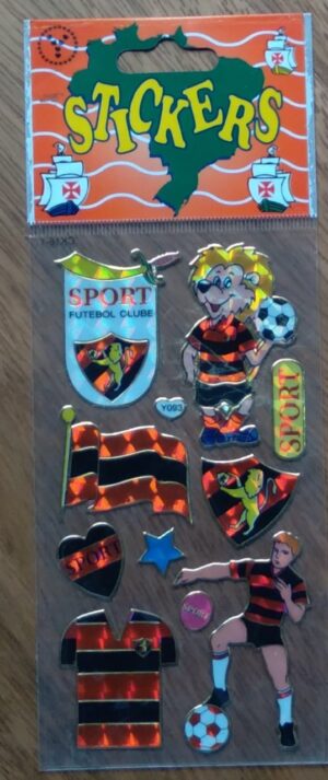 Cartela Figurinhas stickers Sport Futebol Clube. Valor de cada cartela.