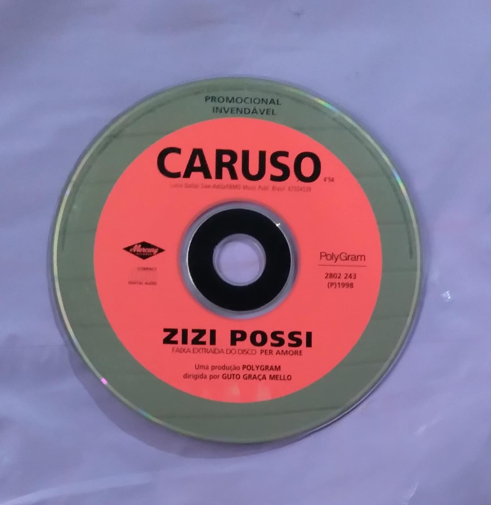 Cd promocional Zizi Possi. Caruso sem capa sem caixa