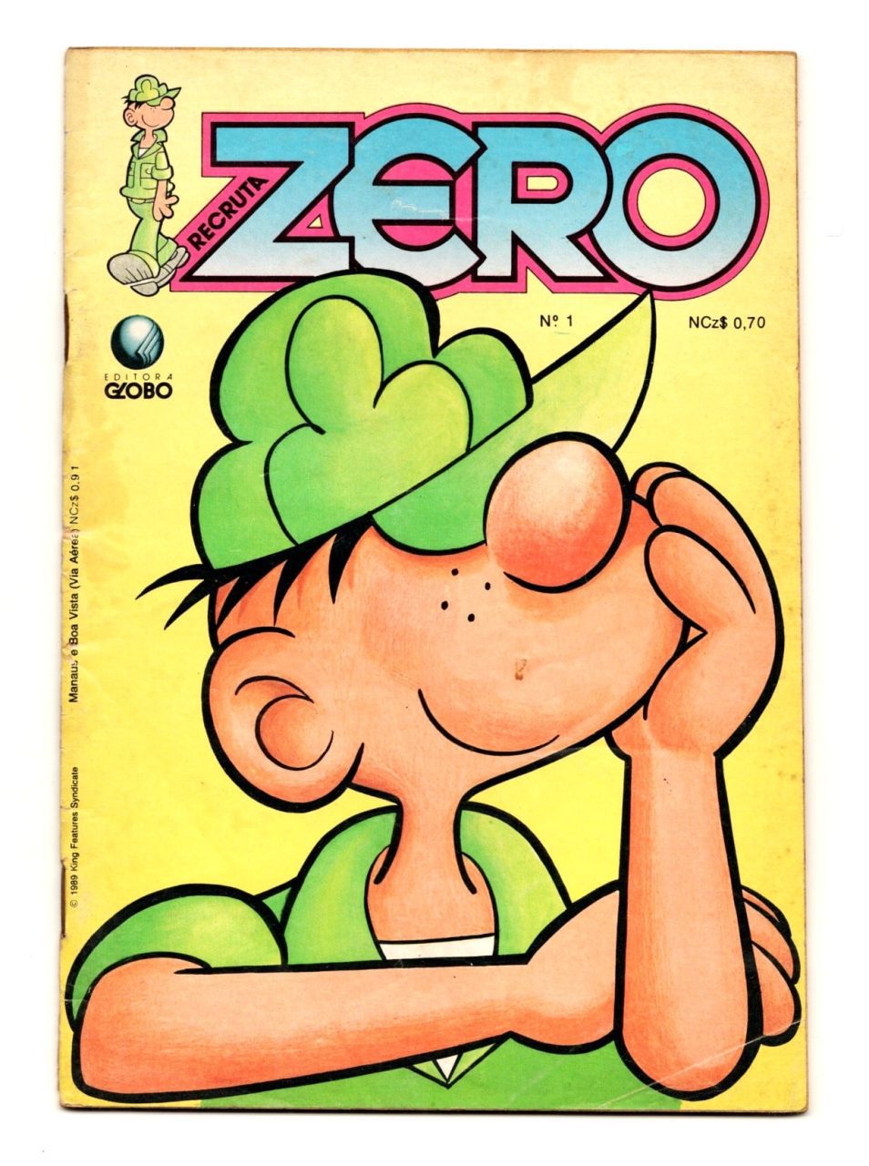 Hq Gibi Recruta Zero - Nº 1 - Editora Globo - 1989 - Formatinho