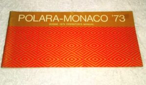 Manual Do Proprietario Dodge Polara / Monaco - 1973