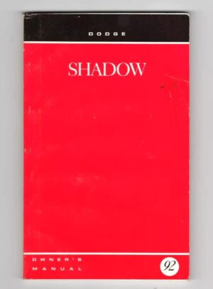 Manual Proprietario Dodge Shadow - 1992
