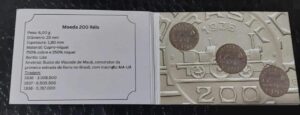 Moedas do mundo Encarte com moedas de 200 Réis Sku 556