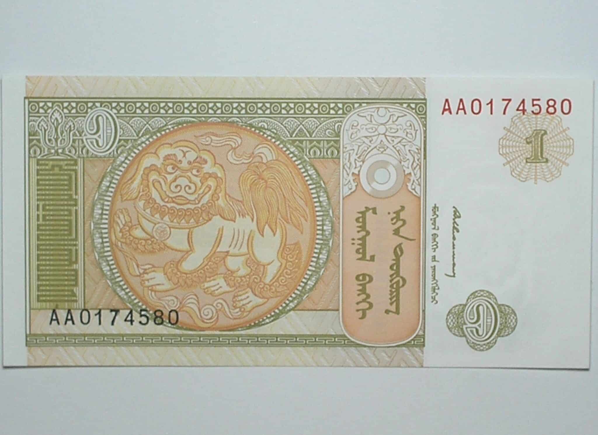 Mongolia / Cédula Estrangeira / 1 Tugtik - 1993 / Flor de Estampa