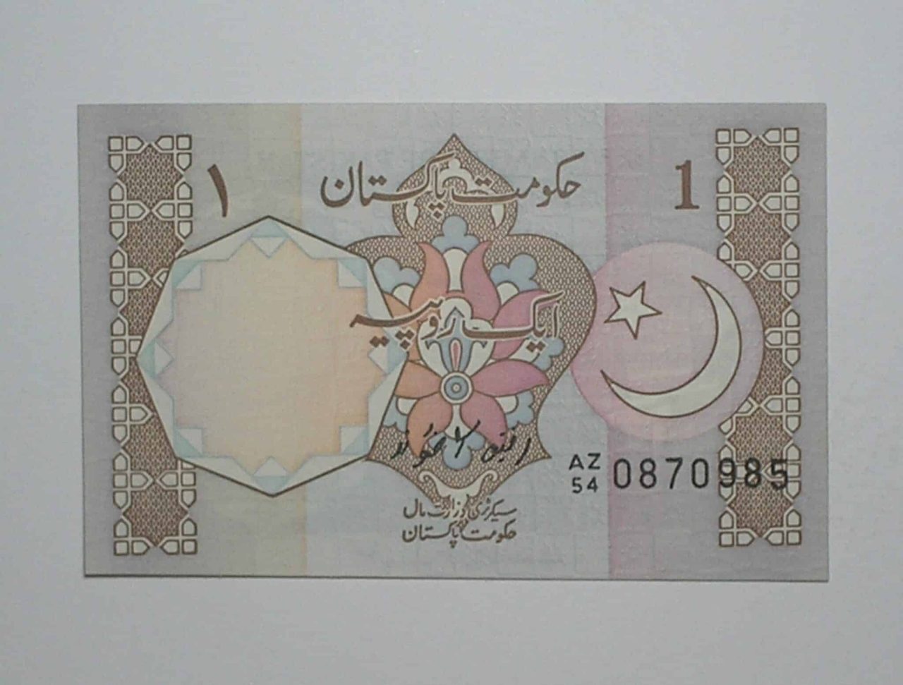 Pakistão / Cédula Estrangeira / 1 Rupee - 1981 / Government / Flor de Estampa