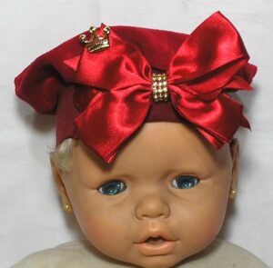 Touca Infantil Menina de 3 meses até 1 ano, Plush tipo aveludado com decoração frontal
