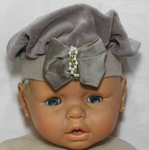 : Touca Infantil Menina de 3 meses até 1 ano, Plush tipo aveludado com decoração frontal