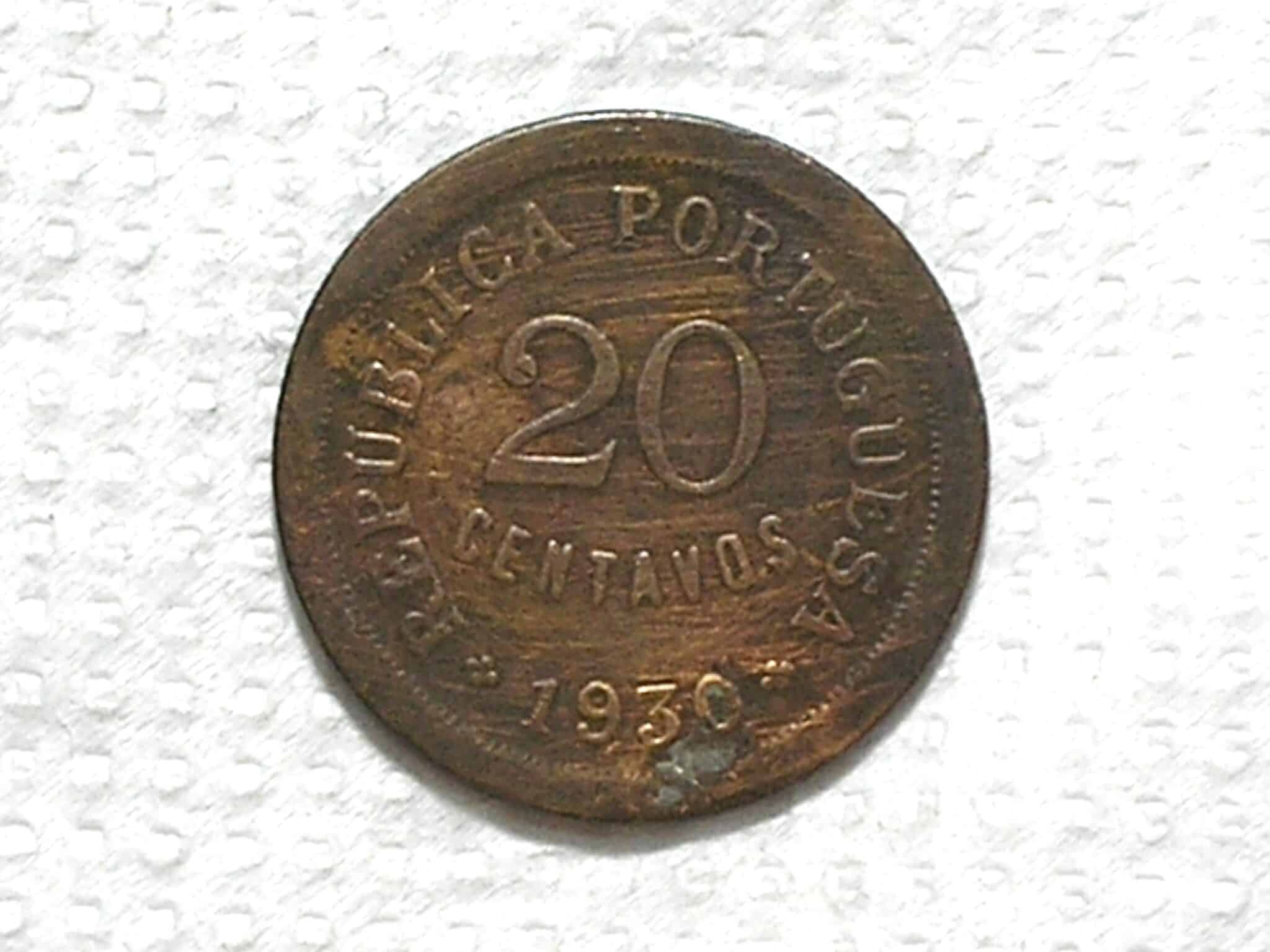 Cabo Verde) 20 Centavos - 1930 / 20mm / Bronze / box53