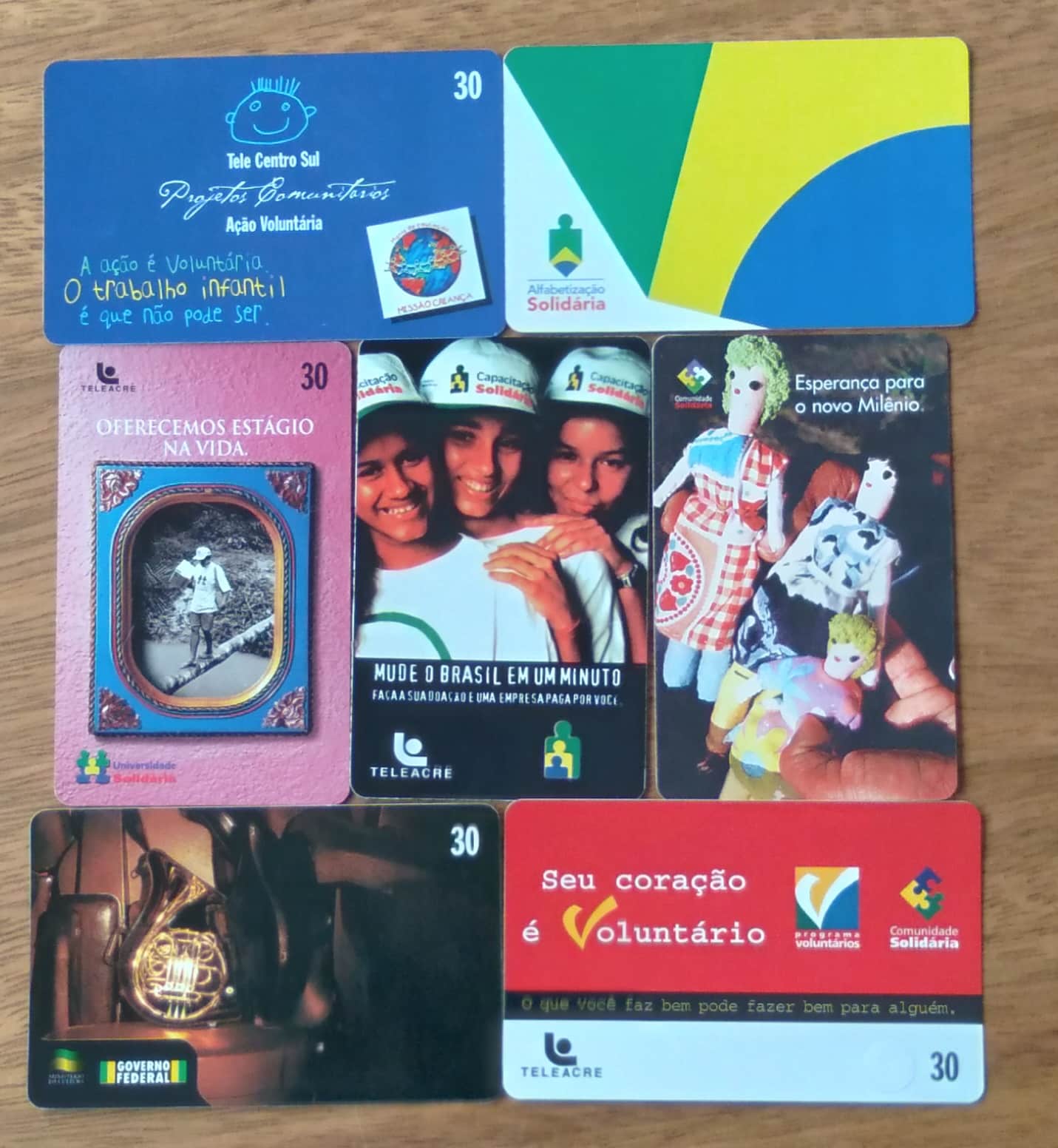 Cartão telefone Brasil Teleacre. Projetos Comunitários. Valor de cada ct.