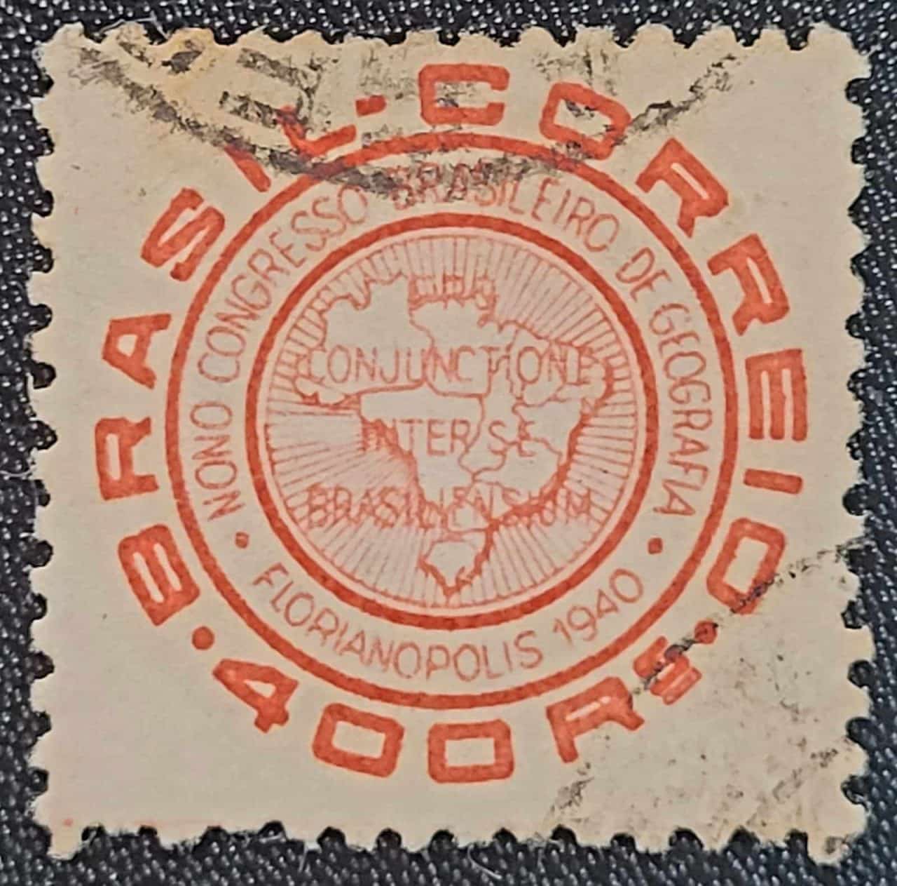 Comemorativos - RHM C0151 (Usado) 400 Réis - 9º Congresso Brasileiro de Geografia Florianopólis/SC - 07/09/1940 (Selos do Brasil)
