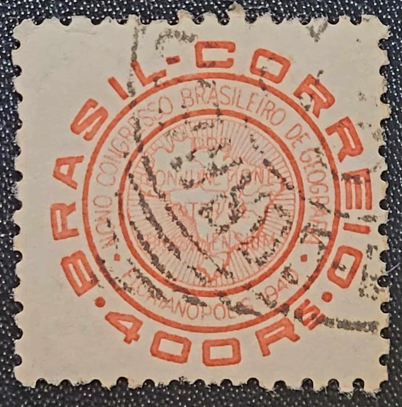 Comemorativos - RHM C0151 (Usado) 400 Réis - 9º Congresso Brasileiro de Geografia Florianopólis/SC - 07/09/1940 (Selos do Brasil)