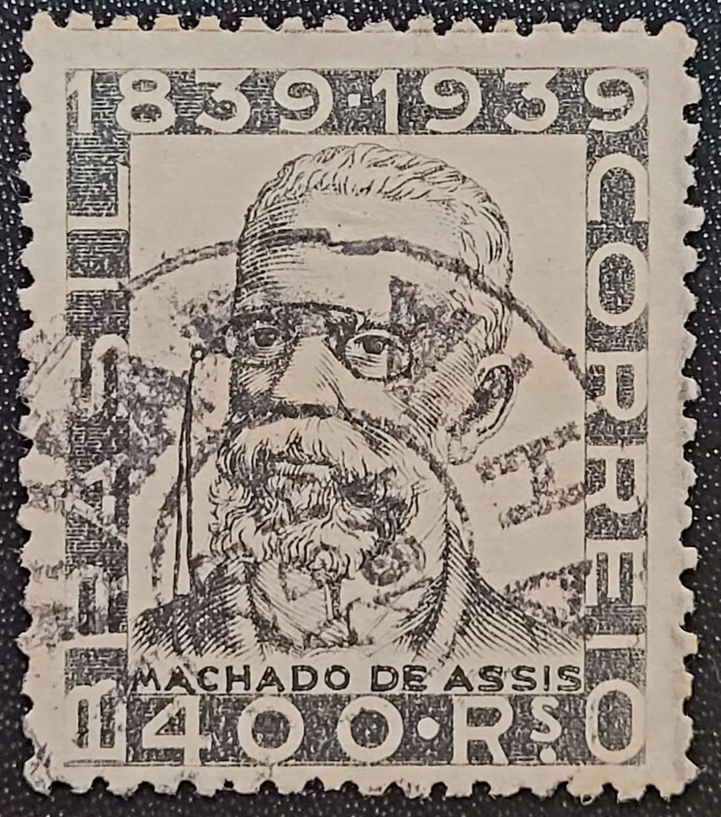 Comemorativos - RHM C0152 (Usado) 400 Réis - Centenário do Nascimento de Joaquim Maria Machado de Assis - 01/11/1940 (Selos do Brasil)