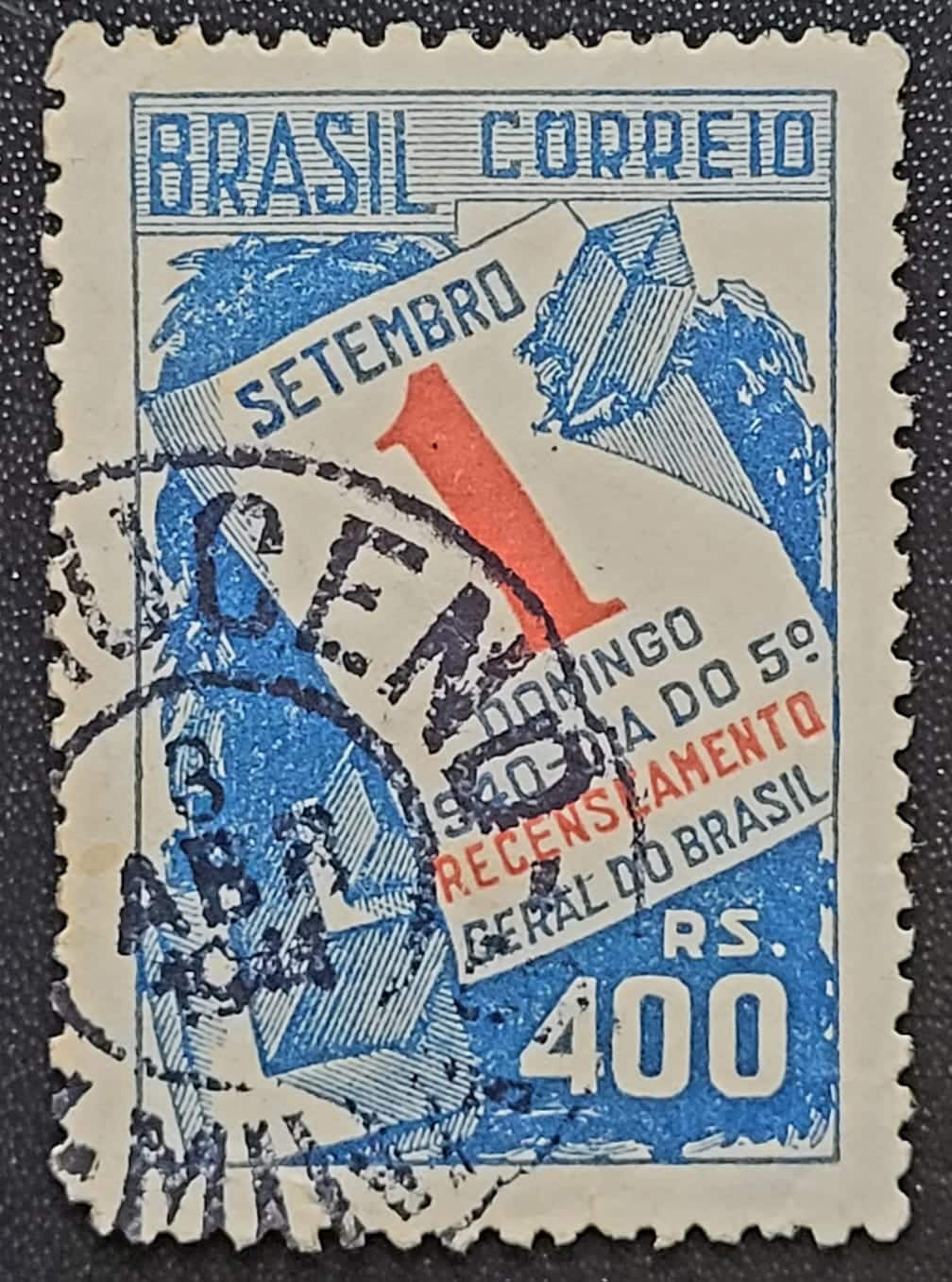 Comemorativos - RHM C0158 (Usado) 400 Réis - 5º Recenseamento Geral do Brasil - 14/01/1941 (Selos do Brasil)