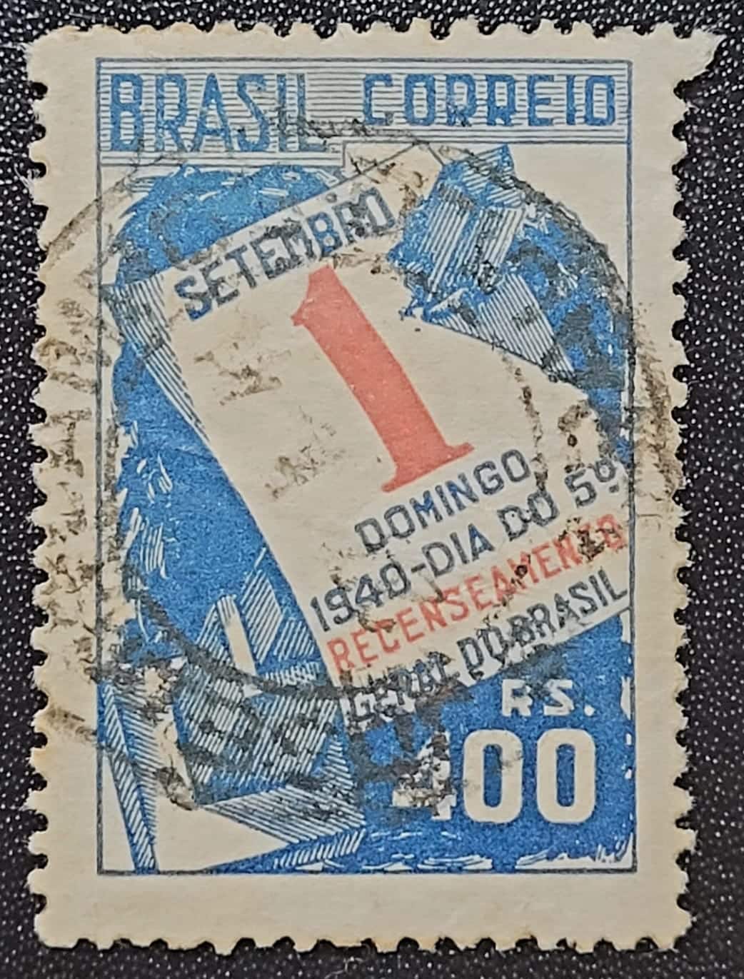 Comemorativos - RHM C0159 (Usado) 400 Réis - 5º Recenseamento Geral do Brasil - 14/01/1941 (Selos do Brasil)