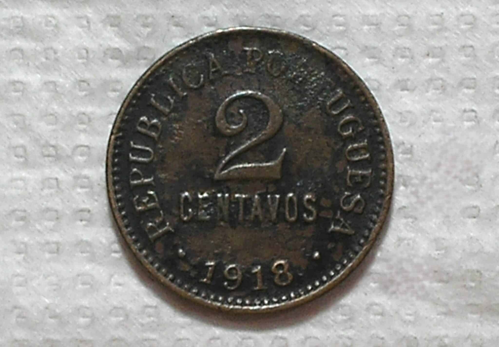 Portugal) 2 Centavos - 1918 / Bronze / box54