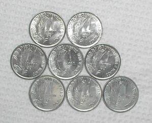 8 moedas da Fao) 1 Centavo - 1975 / Cana / Escassa / Flor de cunho / box55.1