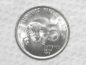 Fao) 5 Centavos - 1975 / Boi / Escassa / Flor de cunho / box55.2