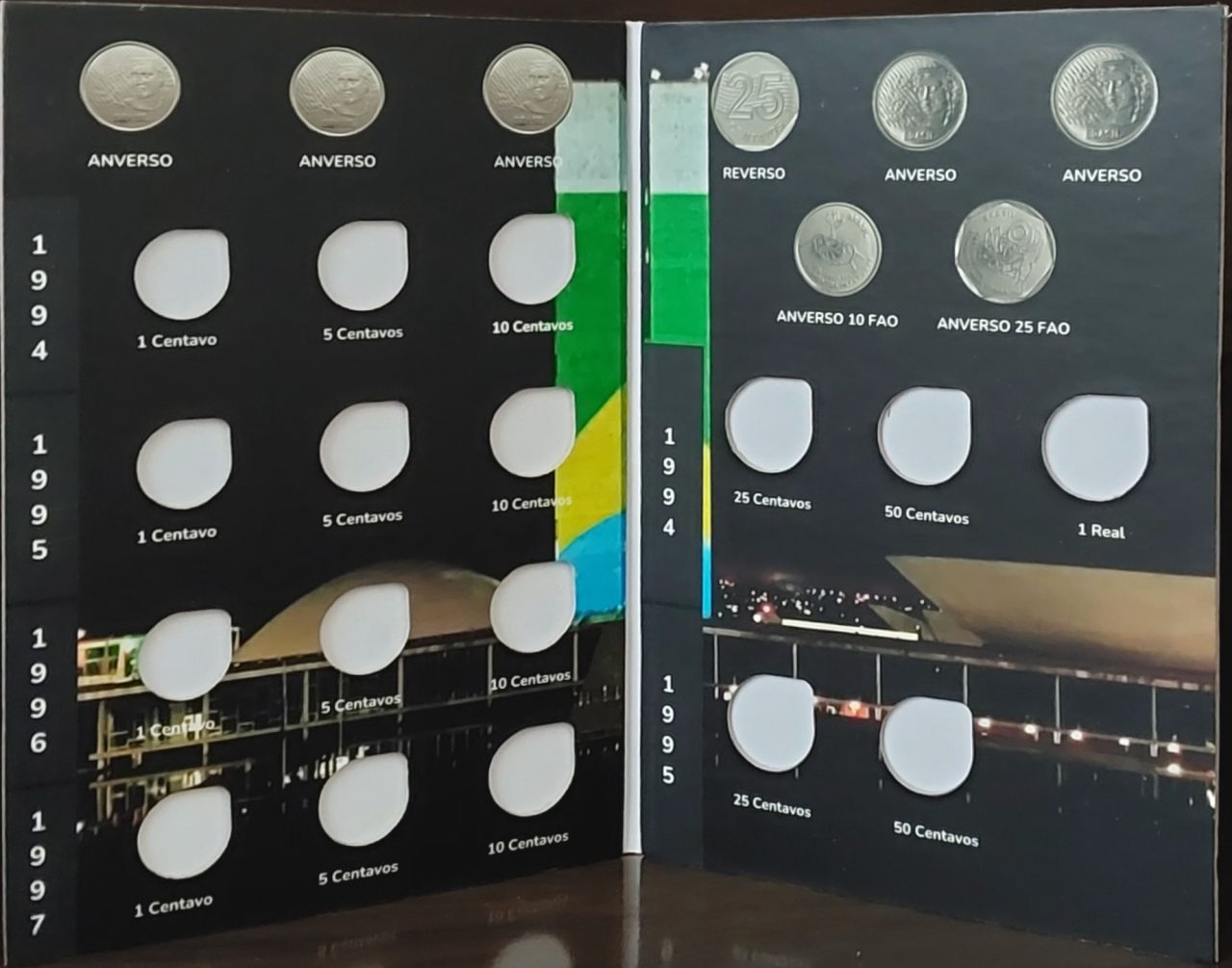 Álbum Encarte para moedas do Real Sku 1219